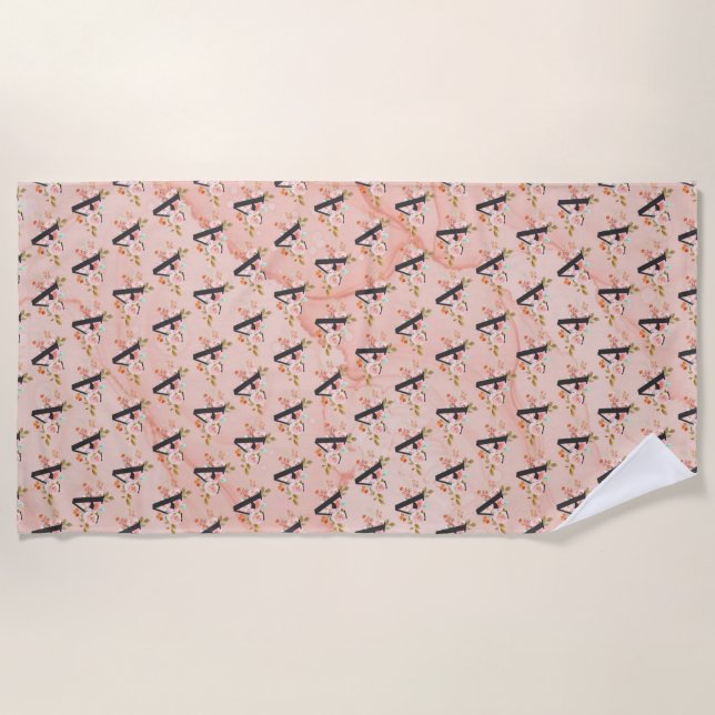 Letter A Beach Towel (Front)