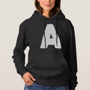 Letter A big and bold white Hoodie