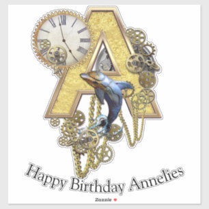 Letter A Birthday customisable Sticker