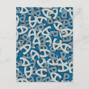 Letter A Blue Postcard