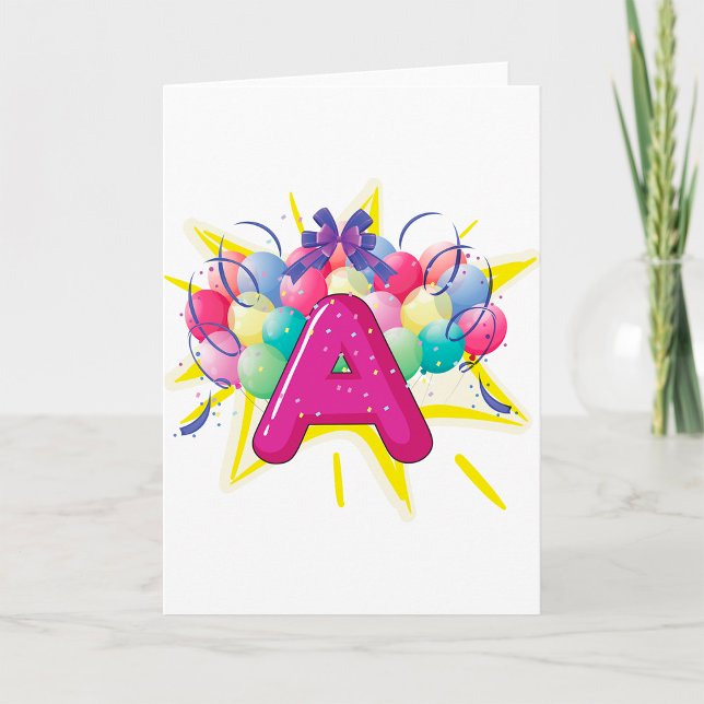 Letter A Celebration Greeting Cards (Creator Uploaded)