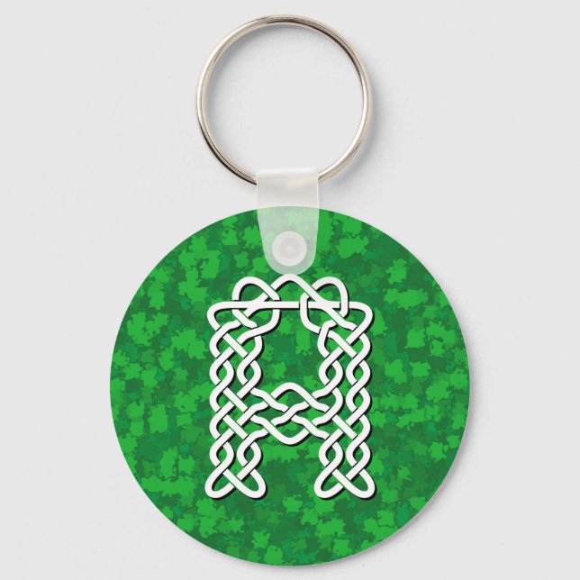Letter A Celtic Knot Alphabet Key Ring (Front)