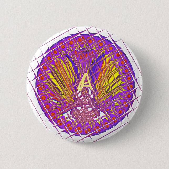 Letter A, Colourful logo text design 6 Cm Round Badge (Front)