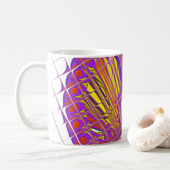 Letter A, Colourful logo text design Coffee Mug (With Donut)