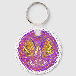 Letter A, Colourful logo text design Key Ring