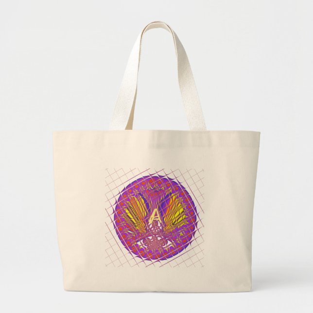 Letter A, Colourful logo text design Large Tote Bag (Front)