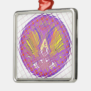 Letter A, Colourful logo text design Metal Ornament