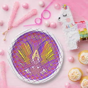 Letter A, Colourful logo text design Paper Plate