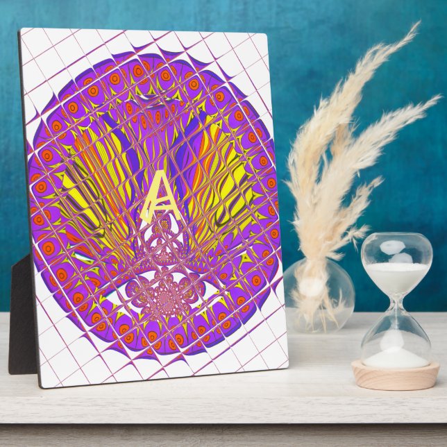 Letter A, Colourful logo text design Plaque (Side)