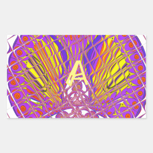 Letter A, Colourful logo text design Rectangular Sticker