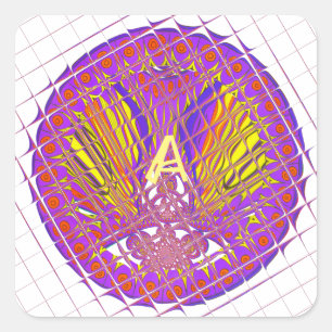 Letter A, Colourful logo text design Square Sticker