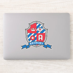 Letter A custom name Anthony eagle knights crest S