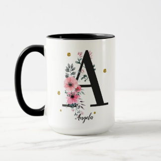 Letter A custom name Mug