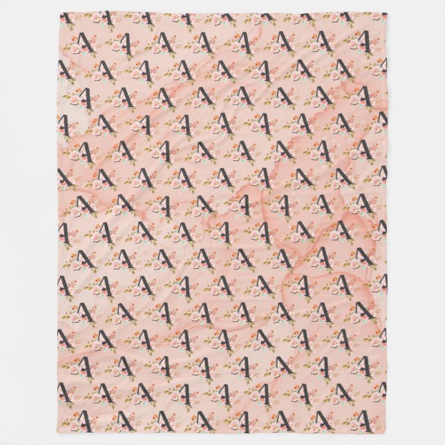 Letter A Fleece Blanket (Front)