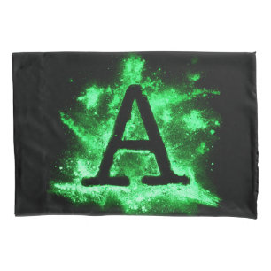 Letter A Green Capital Alphabet Pillowcase
