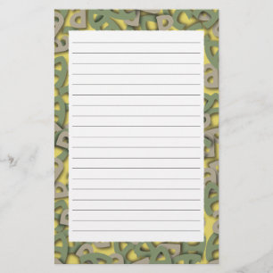 Letter A Green Stationery