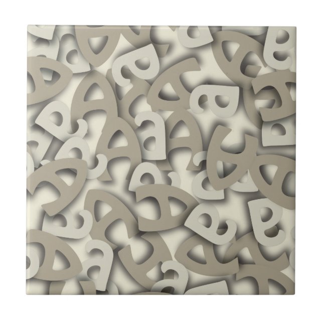 Letter A Grey Ceramic Tile (Front)