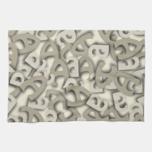 Letter A Grey Tea Towel