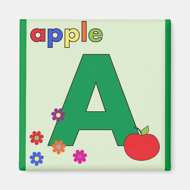 Letter "A" is for Apple Magnet (Front)