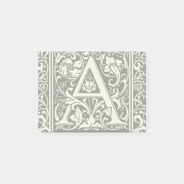 Letter A Mediaeval Monogram Art Nouveau Post-it Notes (Front)