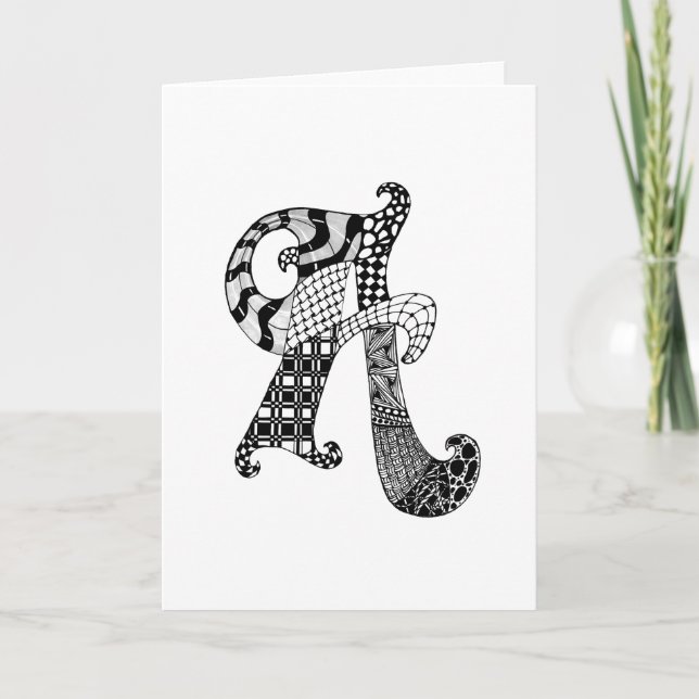 Letter A Monogram Card (Front)
