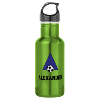 Letter A Monogram in Soccer Blue 532 Ml Water Bottle