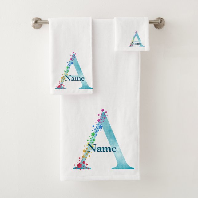 Letter A Monogram Initial Bath Gift Set (Insitu)