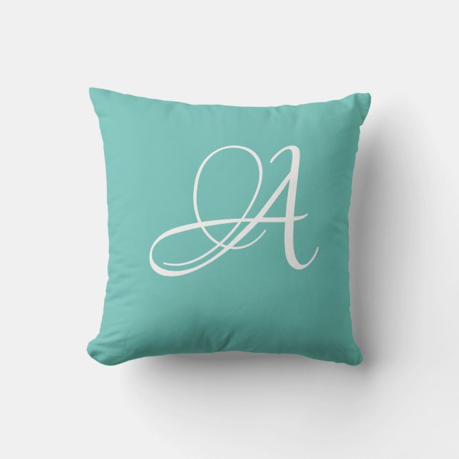 Letter A Monogram Initial Custom Cushion (Front)