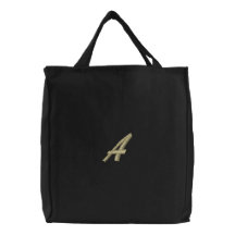 Letter A  Monogram Initial Embroidered
