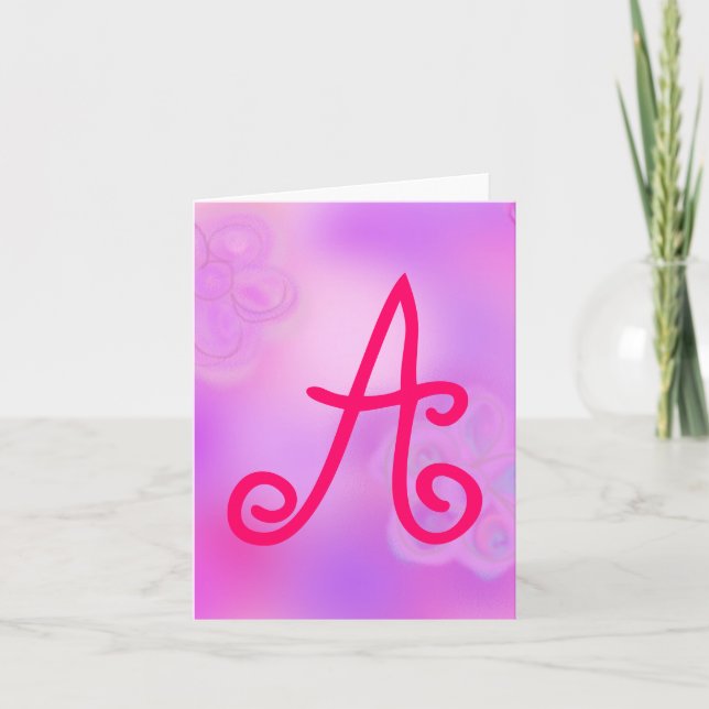 Letter A Monogram Notecard (Front)