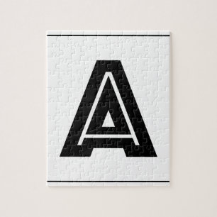 Letter A Monogram   Simple, Modern, Minimal Jigsaw Puzzle