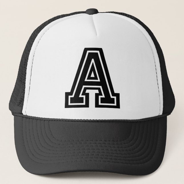 Letter "A" Monogram Trucker Hat (Front)
