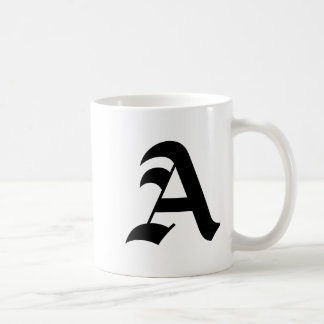 Letter A Mug-Old English Bold Coffee Mug