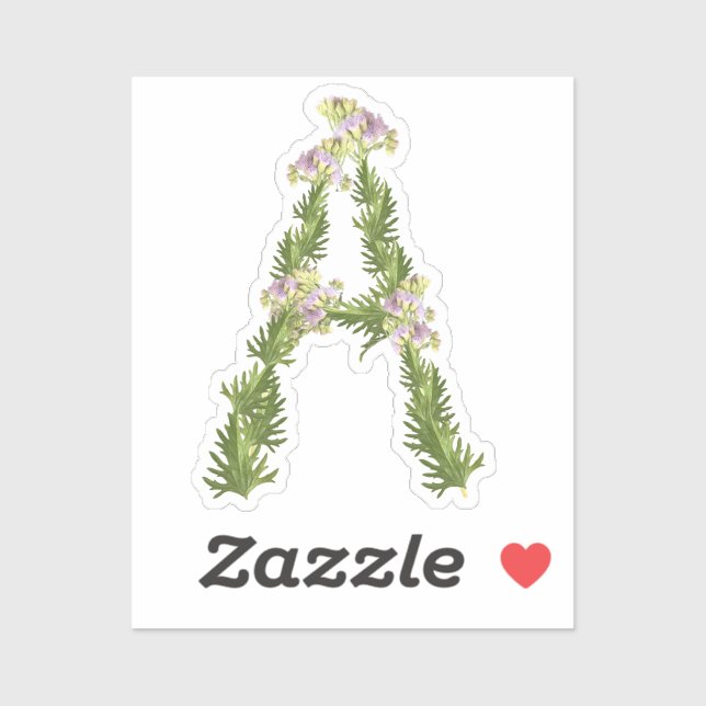 Letter A - Nature A Monogram Name with flowers  (Sheet)