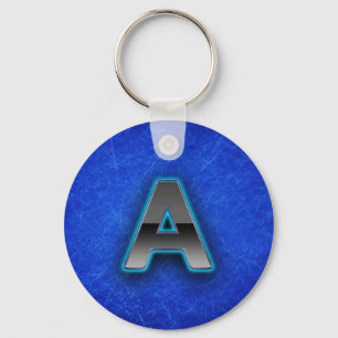 Letter A - neon blue edition Key Ring