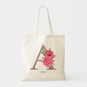 Letter A Personalized name monogram bridesmaid Tote Bag