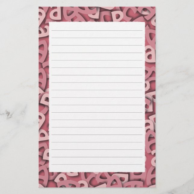 Letter A Pink Stationery (Front)
