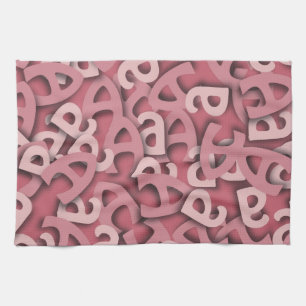 Letter A Pink Tea Towel