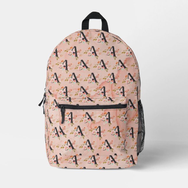 Letter A Printed Backpack (Front)