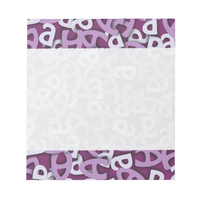 Letter A Purple Notepad (Front)
