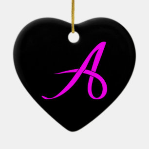 Letter A Ribbon Style Ceramic Tree Decoration