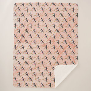 Letter A Sherpa Blanket