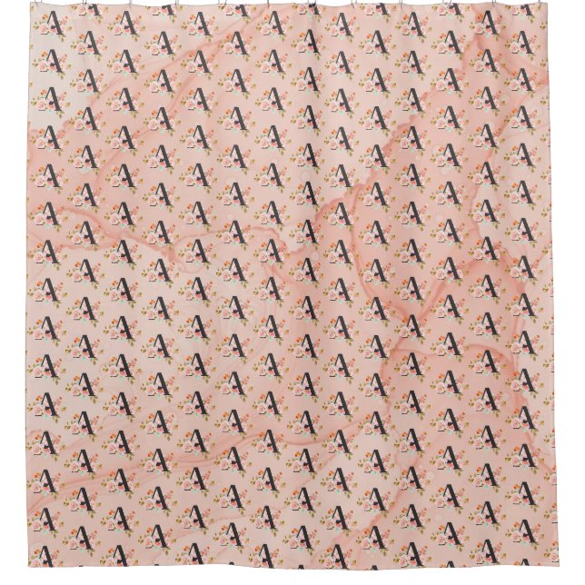 Letter A Shower Curtain (Front)