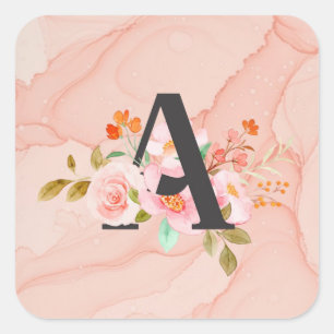 Letter A Square Sticker