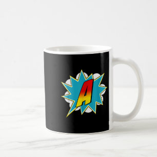 Letter A Superhero Name Comic Letter Retro Costume Coffee Mug