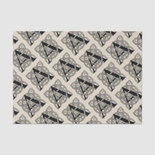 Letter A Vintage Celtic Knot Monogram Tissue Paper