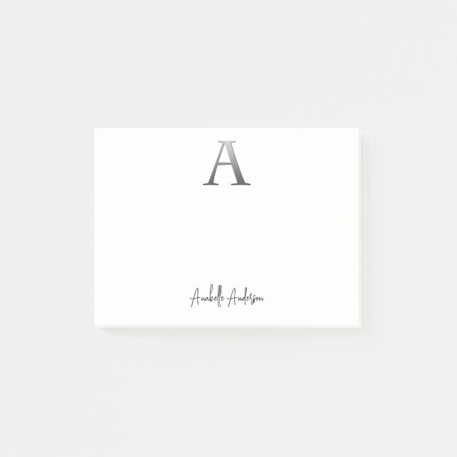 Letter A with Custom Name Post-it Notes (Front)