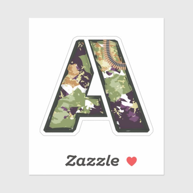 Letter A with Military camouflage Texture (Sheet)