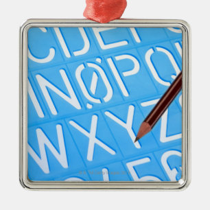 Letter and number template metal tree decoration