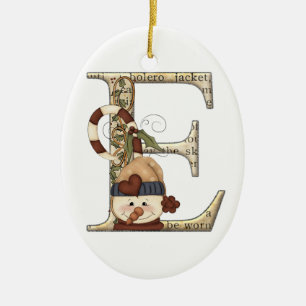 Letter Art - E - Christmas Ornament